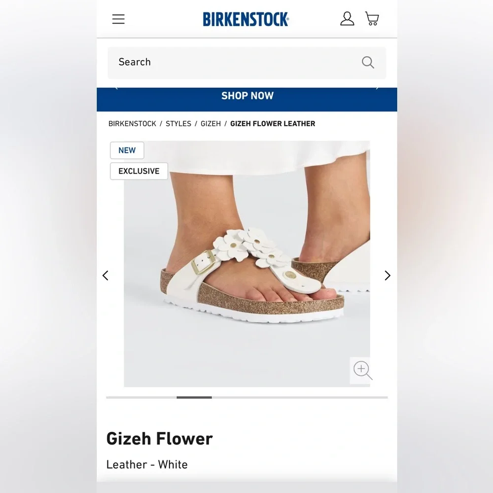 Birkenstock White Sandals with Floral Design - Picture 7 of 13